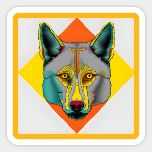 Pop Art Wolf Head Sticker